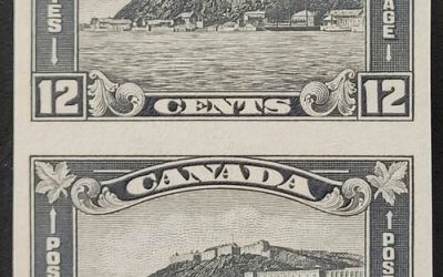 Canada #174a VFNH 1930 12c Vertical Imperforate Pair