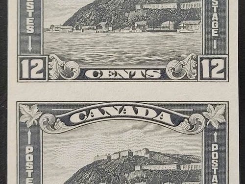 Canada #174a VFNH 1930 12c Vertical Imperforate Pair