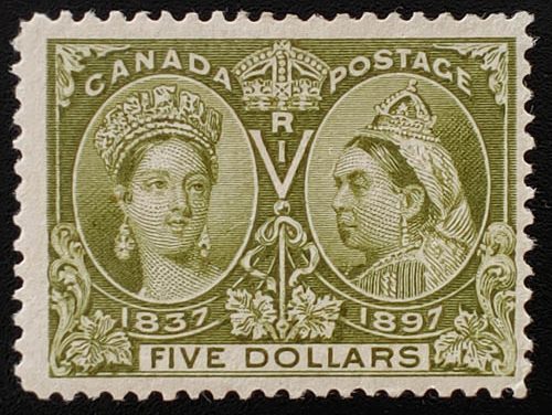 Canada #65 fresh & Fine Mint 1897 $5 Jubilee