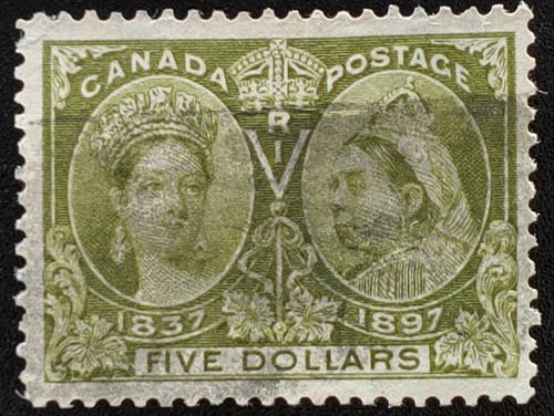 Canada #65 F/VF Used 1897 $5 Jubilee