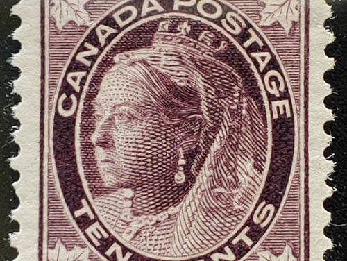 Canada #73 VF Mint HR 1897 10c QV Leaf
