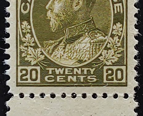 Canada #119c VF Mint 1912 20c Type A Lathework Admiral