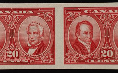 Canada #148a VFNH 1927 20c Historical Imperforate Pair