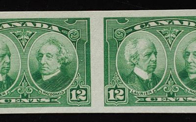 Canada #147a VFNH 1927 12c Imperforate Pair