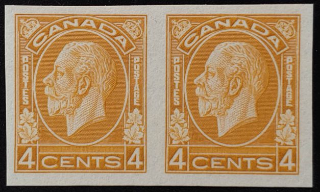 Canada #198a VFNH 1932 4c George V Imperforate Pair