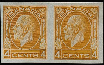 Canada #198a VF Unused 1932 4c Imperforate Pair, only 150 printed