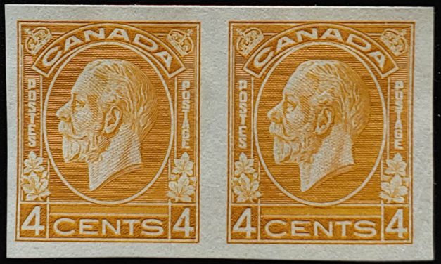 Canada #198a VF Unused 1932 4c Imperforate Pair, only 150 printed
