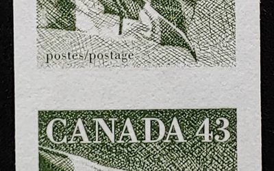 Canada #1395a VFNH 1992 43c Flag Imperforate Pair