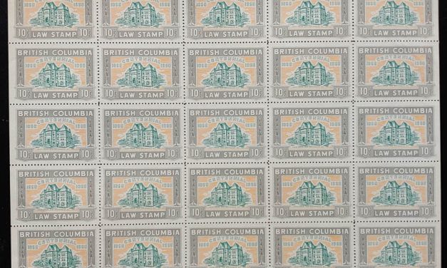 British Columbia #BCL46 VFNH 1958 10c Law Sheet (25)