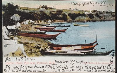 Indian Camp Life near Victoria, B.C. 25 Jan 1904 2c Hibben Postcard
