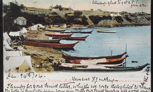 Indian Camp Life near Victoria, B.C. 25 Jan 1904 2c Hibben Postcard