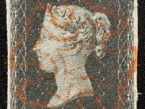 G.B. #1 VF Used 1840 1d Black Plate 1B, Position F-F