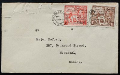 G.B. #203-4 9 May 1925 2.5d Slogan FDC from Godden to Reford (2)