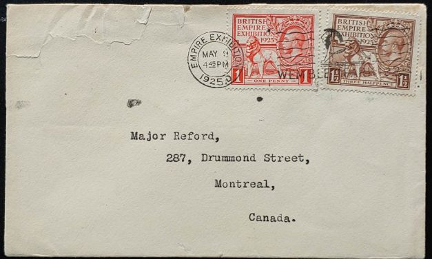 G.B. #203-4 9 May 1925 2.5d Slogan FDC from Godden to Reford (2)