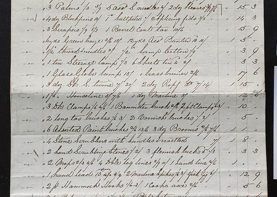 1839 London 8×12.5 Shipwright’s Supplies, ex Wellburn (4 pgs)