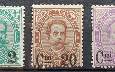 Italy #64-66 Mint HR 1890/91 Surcharge trio