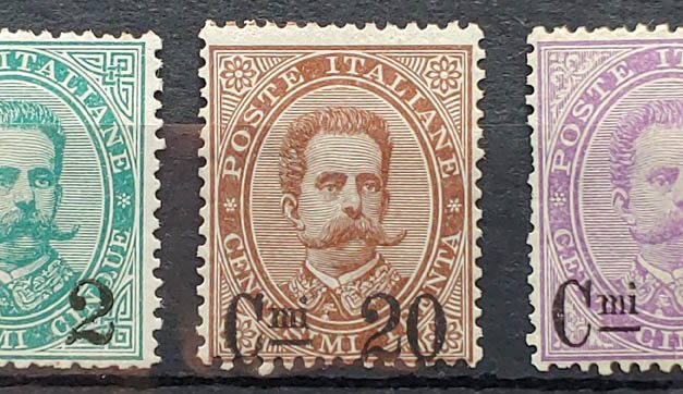 Italy #64-66 Mint HR 1890/91 Surcharge trio