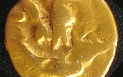 Celtic Britain 80-50 BC VF Boat Tree 1.45gm Gold Quarter Stater