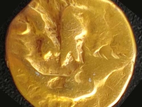 Celtic Britain 80-50 BC VF Boat Tree 1.45gm Gold Quarter Stater