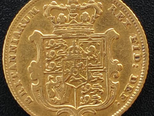 G.B./Colonial Canada VF 1828 George IV Gold Half Sovereign