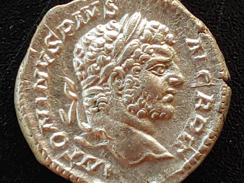 Caracalla AD 198-217 2.85gm Silver Denarius w/ Moneta etc