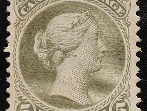 Canada #26 VF Unused 1875 5c Large Queen Perf 11.5×12