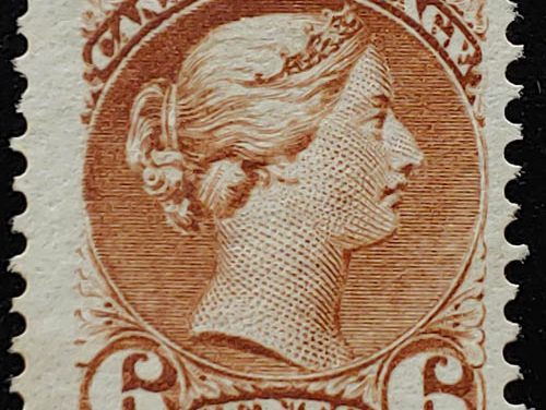 Canada #39 F/VF Unused 1872 6c Yellow Brown