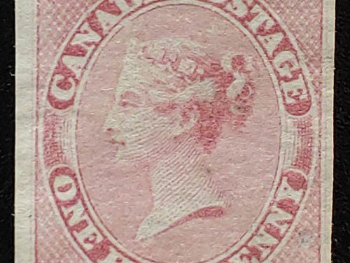 Canada #8 F/VF lightly Used 1857 1/2d Shade