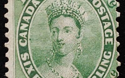 Canada #18 Fine Unused 1859 12.5c Yellow Green