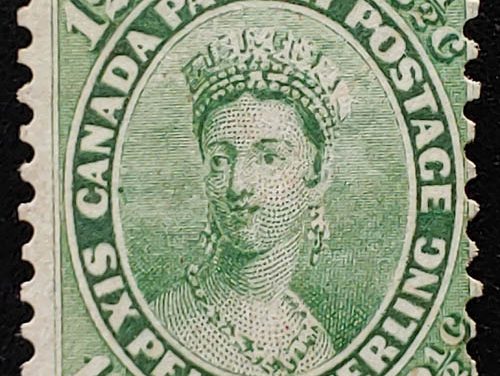 Canada #18 Fine Unused 1859 12.5c Yellow Green