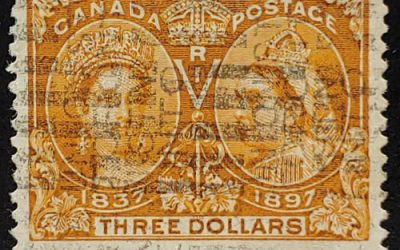 Canada #63 Fine Used 1897 $3 Jubilee, 13,500 issued
