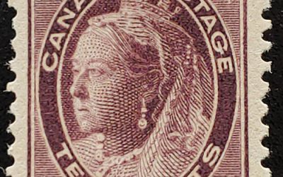 Canada #73 F/VF Mint HR 1897 10c QV Leaf Vertical Wove paper
