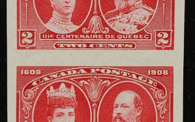 Canada #98ii VF Unu 1908 2c Shade Imperf Pair, 100 issued
