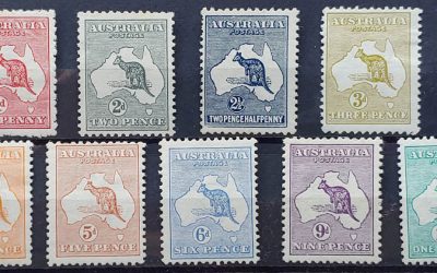 Australia #2-10 Fine+ Mint 1913 1c-1/- ‘Roos (9 diff)