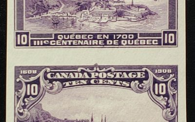Canada #101i VF Unused 1908 10c Quebec Imperforate Pair