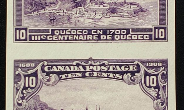 Canada #101i VF Unused 1908 10c Quebec Imperforate Pair