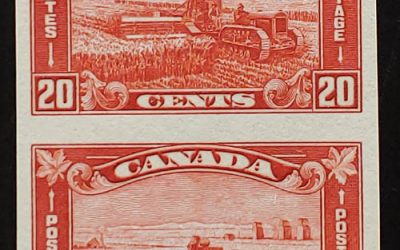 Canada #175a VFNH 1930 20c Imperforate Pair, 75 issued