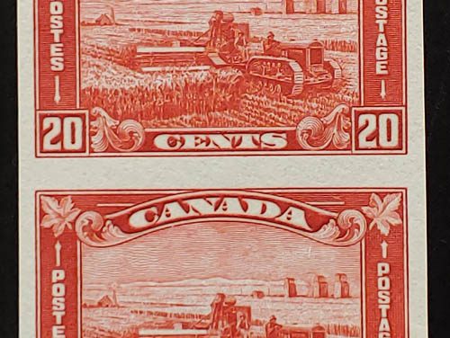 Canada #175a VFNH 1930 20c Imperforate Pair, 75 issued