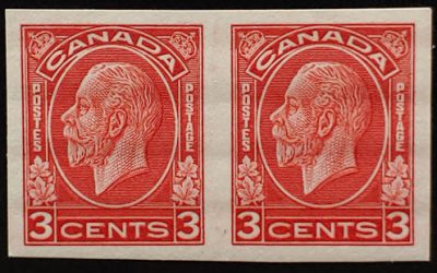 Canada #197b VF Mint 1932 3c George V Imperf Pair, 150 issued
