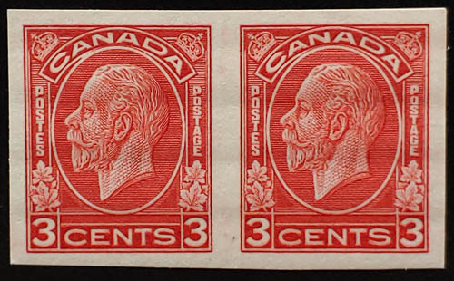 Canada #197b VF Mint 1932 3c George V Imperf Pair, 150 issued