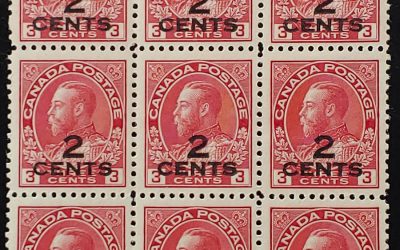 Canada #140 F/VF Never Hinged 1926 2c on 3c Block (12)