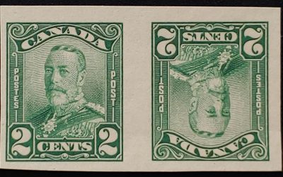 Canada #150cvi gen VFNH 1928 2c Tete-Beche Imperforate Pair
