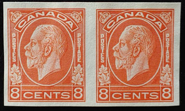 Canada #200a VF Unused 1932 8c Imperforate Pair, 150 issued