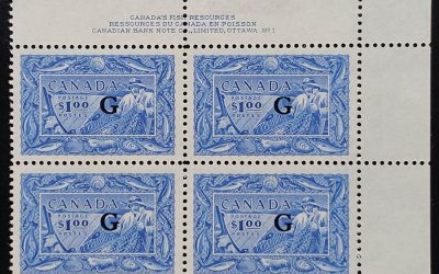 Canada #O27 VF stamps Never Hinged UR Plate 1 Block (4)