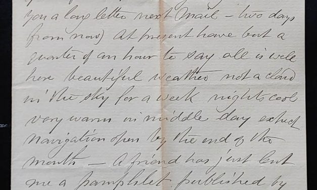 Kamloops, B.C. 18 Mar 1885 Marcus Smith Letter to his wife