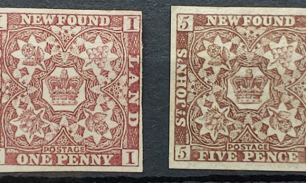 Newfoundland #1 Unused, #5 Mint HR F/VF duo