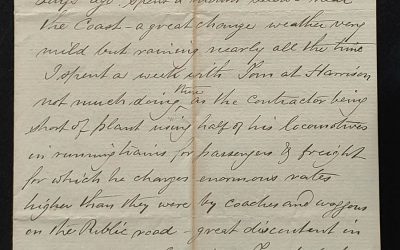 Kamloops. B.C. 8 March 1885 Marcus Smith 4pg Letter to his wife