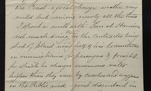 Kamloops. B.C. 8 March 1885 Marcus Smith 4pg Letter to his wife