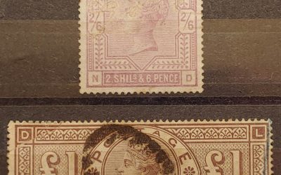 G.B. #96, 110 Used 1883/84 High Val duo