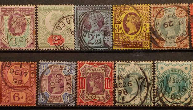 G.B. #111-122, 125-6 Used 1887 Jubilee Set (14)
